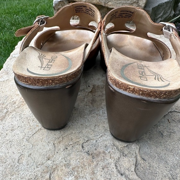 Dansko Cai Full Grain Leather Amber Sandals Adjustable Buckle 41 US 10.5-11 - Picture 5 of 10